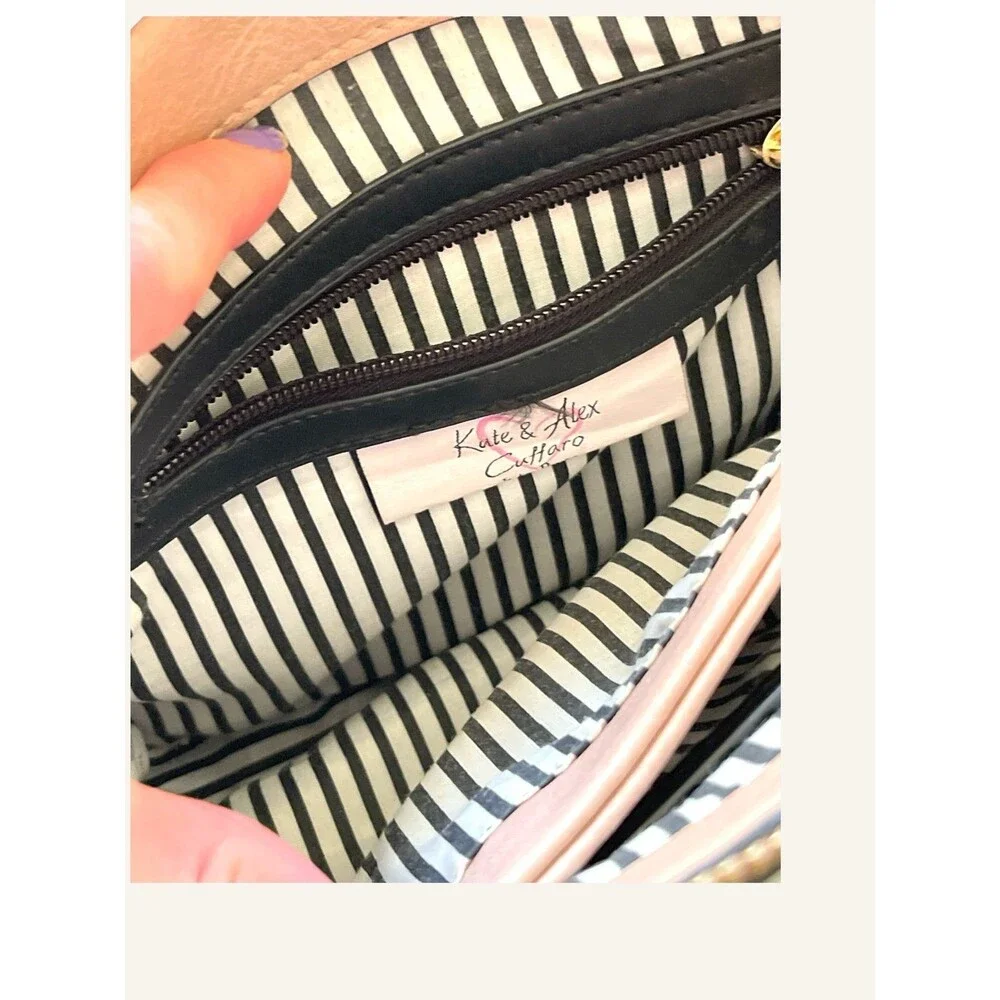 Kate And Alex Cuffaro Pink Crossbody Purse Italian Design Handbag - Picture 7 of 9